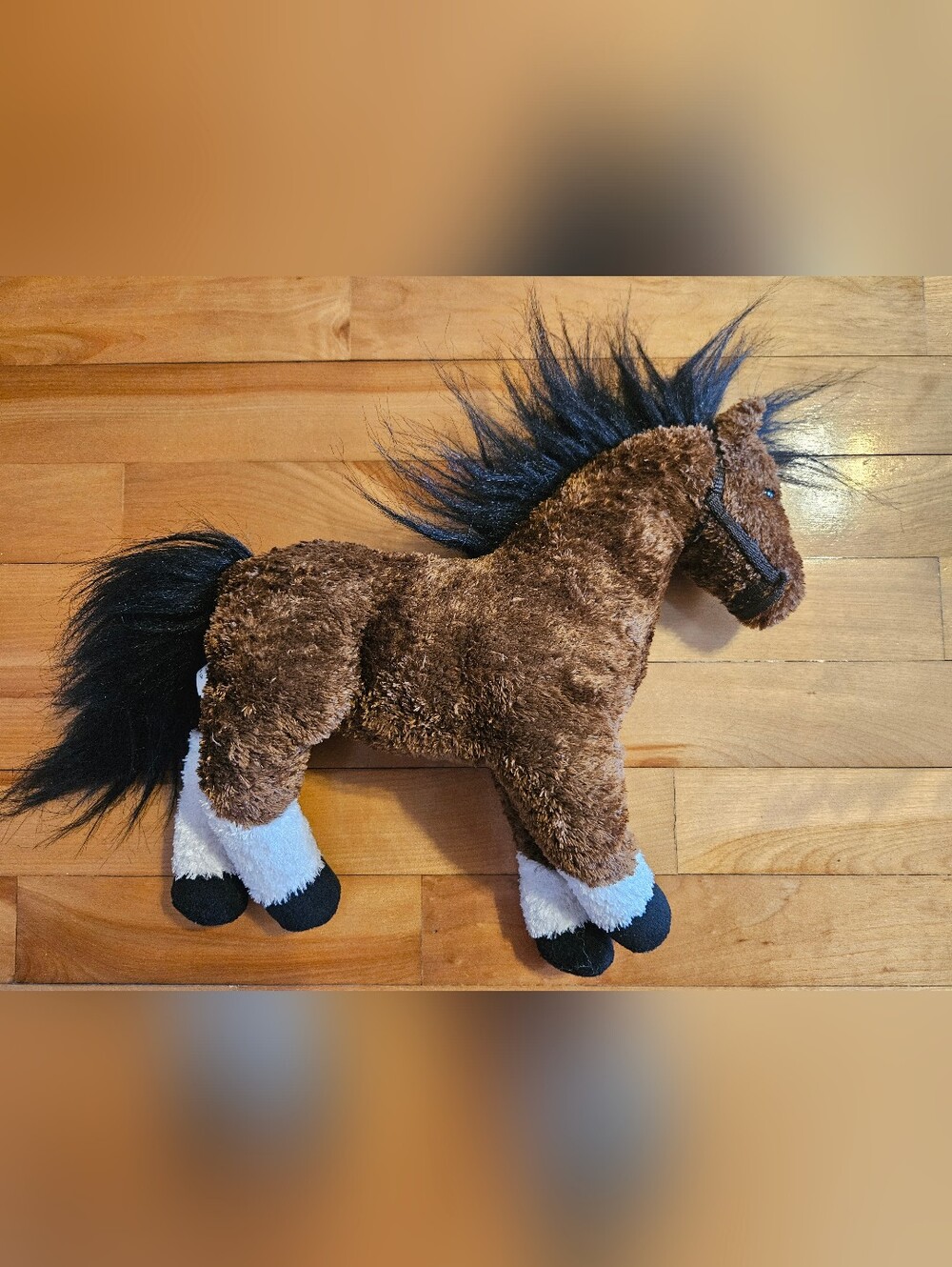 Douglas Cuddle Toys Horse Pony Plush Stuffy Dark Brown White & Black